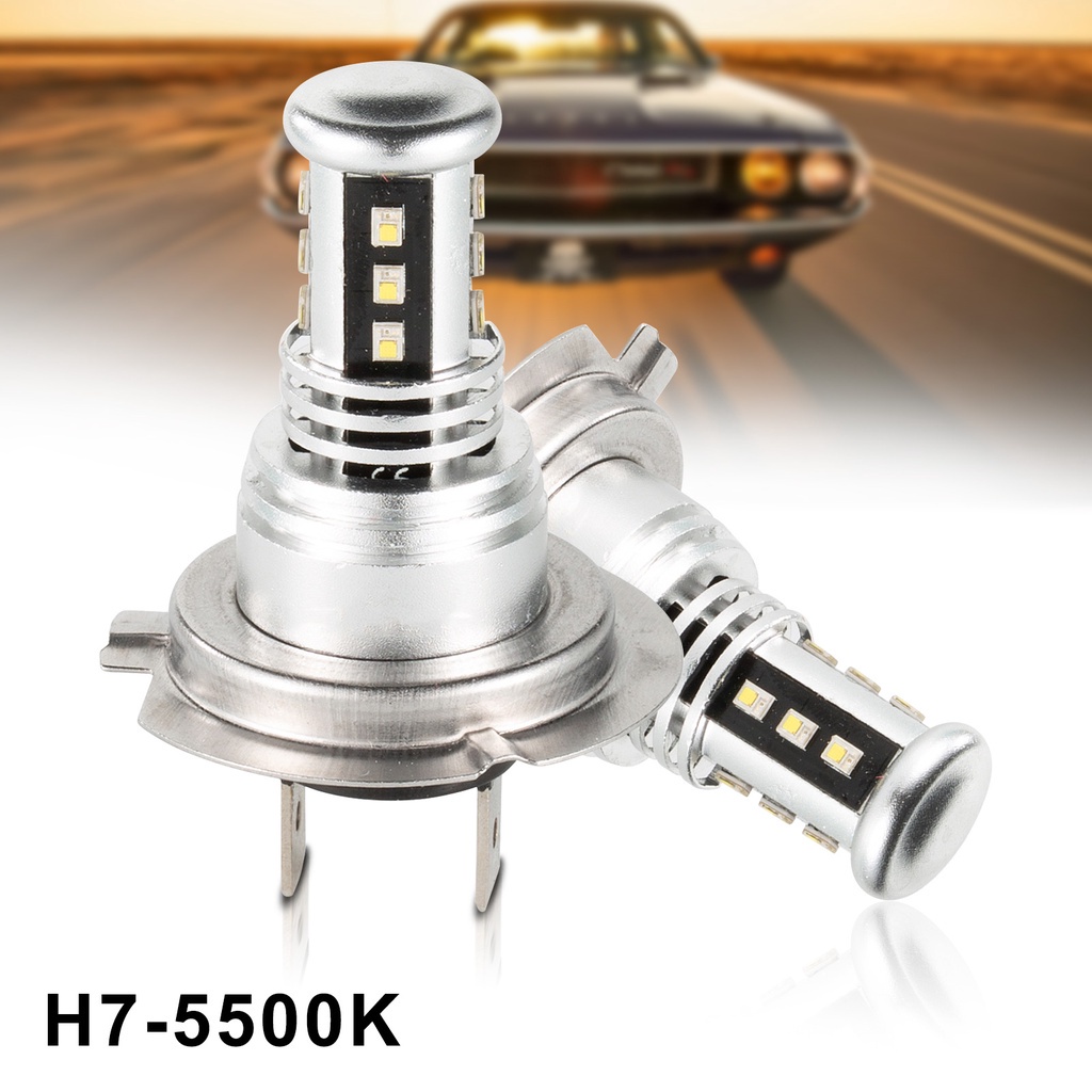 Car Lights LED Bulb Headlamp H7 H8 H9 H10 H11 H7 Headlight White 2PCS Dimmable 9005 9006 6000K 30W Waterproof 5500K 4000LM Smart Control Lamp