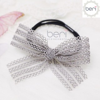 Cột tóc nơ ren Hàn Quốc BERI (xám) - CT023