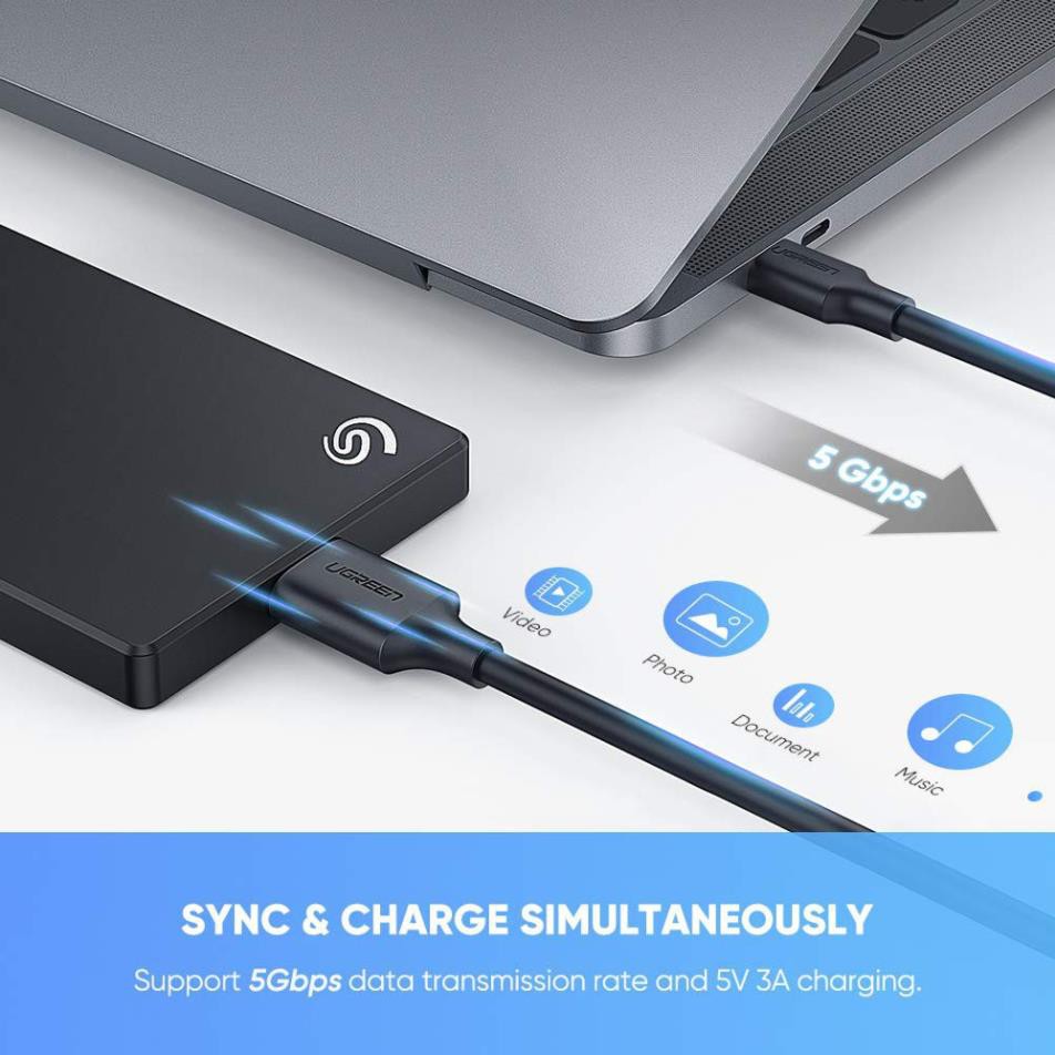UGREEN 20103  - Cáp USB type C sang Micro B dài 1m, tốc độ truyền dữ liệu nhanh - Màu Đen ✔HÀNG CHÍNH HÃNG ✔