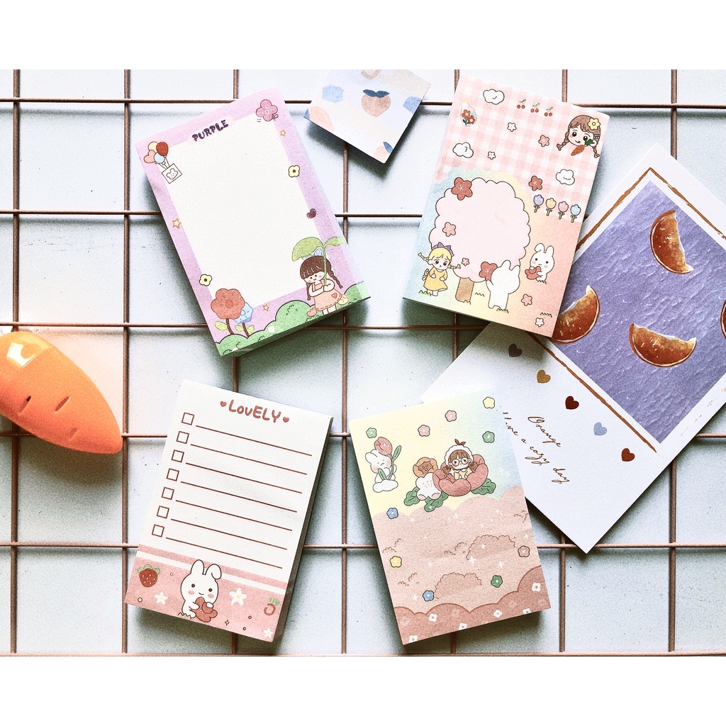 Giấy Note Ghi Chú 100 Tờ Nhiều Hình Ngộ Nghĩnh Không Keo Washi Tape Tập Giấy Ghi Chú Giấy Nhớ Nhiều Màu Cute