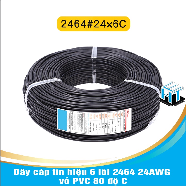 Dây cáp tín hiệu 6 lõi 2464 24AWG 0.2mm2 vỏ PVC 80 độ C