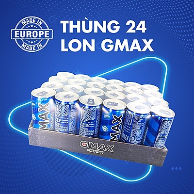 Thùng 24 lon nước tăng lực Gmax Premium energy drink nhập khẩu từ Châu Âu (250ml x 24)-[FREE SHIP] TỪ ĐƠN 50K