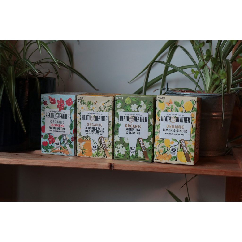 Trà Xanh Hoa Nhài Hữu Cơ Heath & Heather Organic Green Tea & Jasmine Nhập Từ Anh