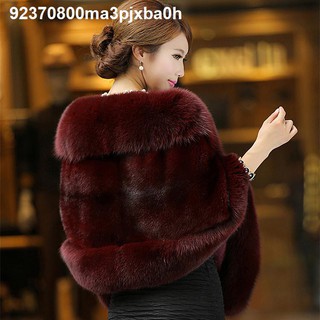 ❡Áo khoác lông cáo nhân tạo dáng ngắn thời trang mùa đông cho nữ