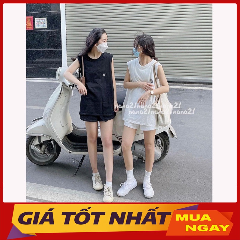 Tanktop Nữ/Sét Bộ Tanktop Logo Trâu Siêu Kute Có Quây Ngực Hàng Quảng Châu M820