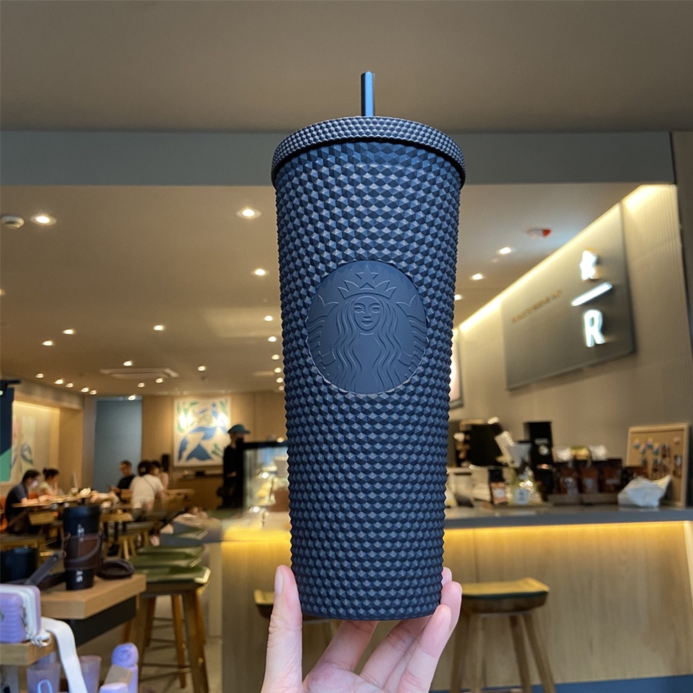 Cốc nhựa uống nước Starbucks có nắp đậy dung tích 710ml / 24 oz