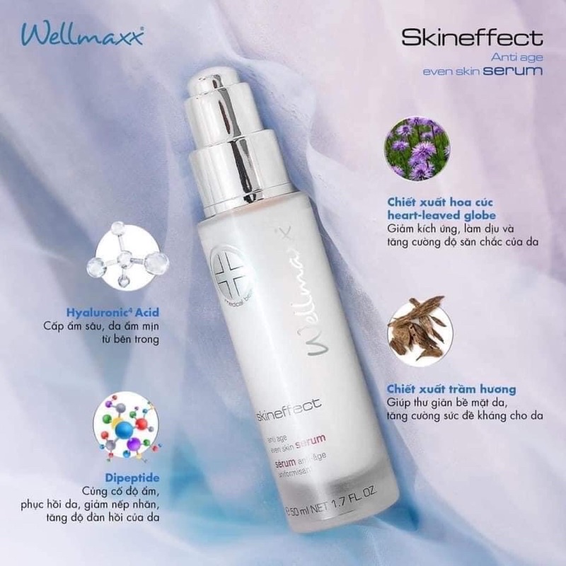 Serum cho da nhạy cảm và chống lão hoá Wellmaxx Skineffect Anti Age Even Skin