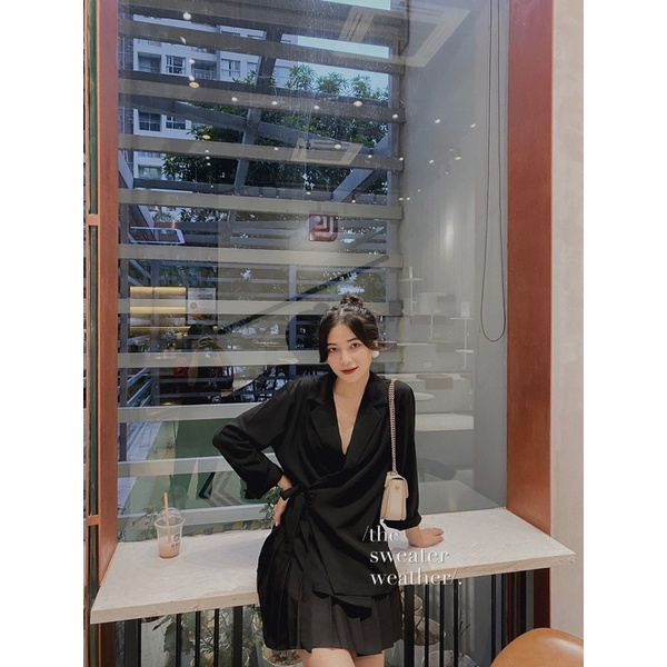 Áo sơ mi vạt chéo thắt nơ chất trượt ulzzang ( Ảnh thật ) | BigBuy360 - bigbuy360.vn
