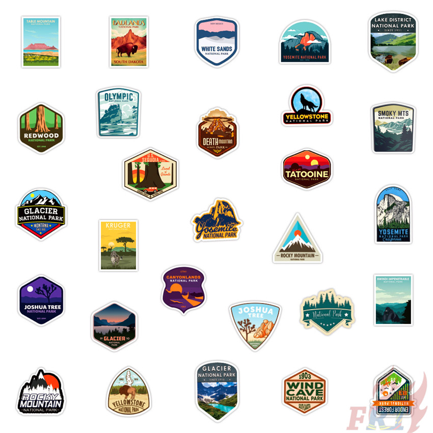 50Pcs/Set ❉ National Park Series 03 National Geographic Graffiti Stickers ❉ Outdoor Adventure DIY Fashion Mixed Luggage Laptop Skateboard Doodle Decal Stickers