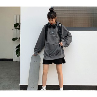 Áo hoodie xám chì ulzzang unisex - ẢNH THẬT