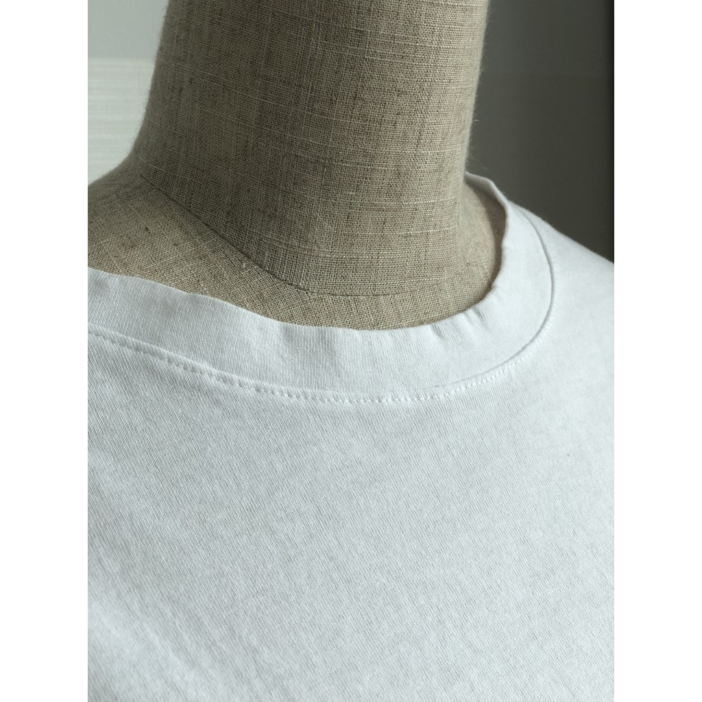 Áo thun cotton form rộng xẻ tà [Ảnh thật] chuẩn xuất Hàn Quốc