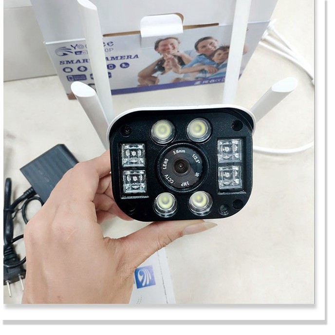 Camera yoose ngoài trời wifi 4 râu 3.0  - chống nước xem đêm có 4 màU - đàm thoại 2 chiều