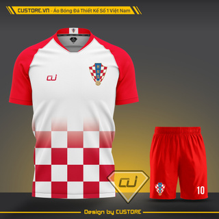 Áo đá banh, áo bóng đá, áo đấu nam nữ unisex ĐỘI TUYỂN CROATIA mới nhất 2020 2021 2022 - Vải mè nhật cao cấp CUSTORE