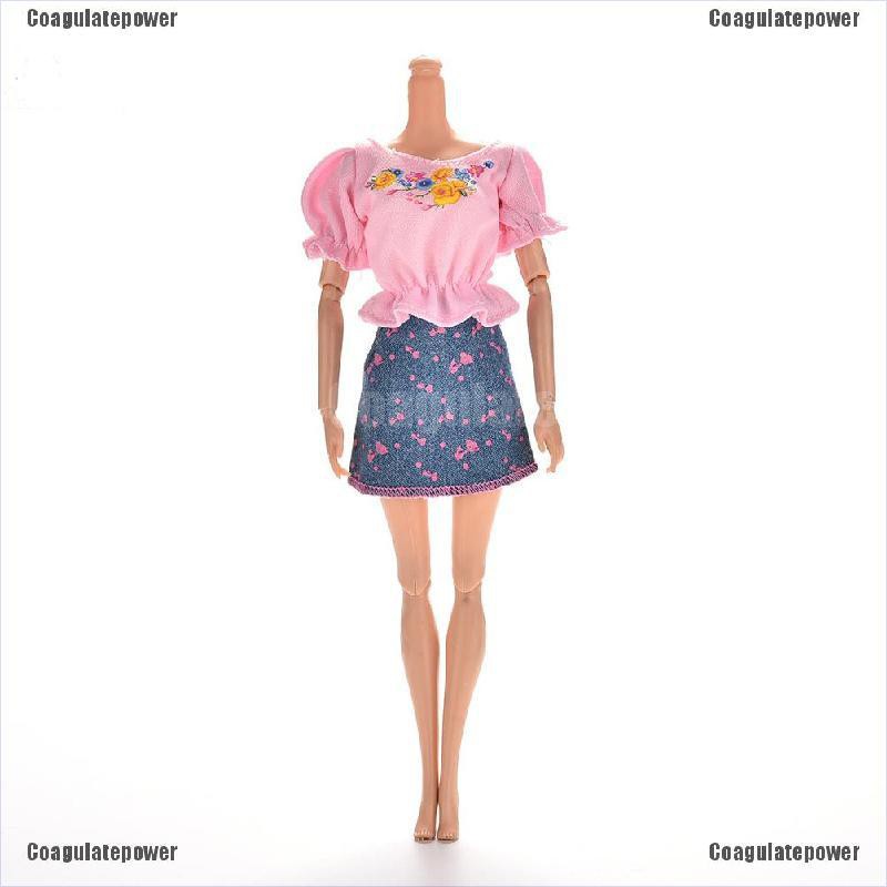 Bộ Áo Thun Và Váy Cho Búp Bê barbie
