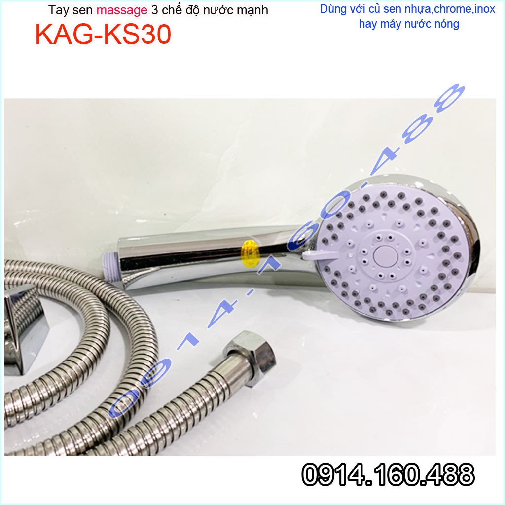 Vòi sen tắm cao cấp KAG-KS30 trọn bộ có dây, Best Sales shower head vòi hoa sen tia nước mạnh sử dụng tốt