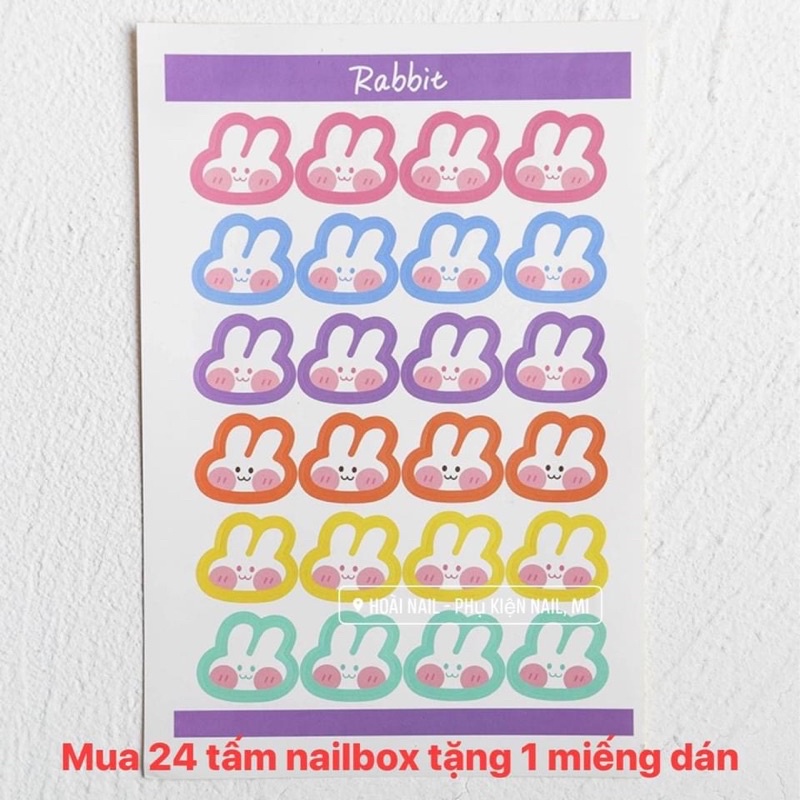 Bìa đựng nailbox dễ thương ( mua 24 tấm tặng 1 miếng dán mặt sau)