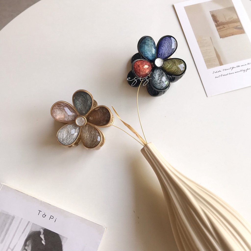 [ KEP117 ] KẸP GẮP TÓC NỮ HÌNH HOA ĐÍNH ĐÁ NGŨ SẮC CAO CẤP THIẾT KẾ HÀN QUỐC ESIS ACCESSORIES