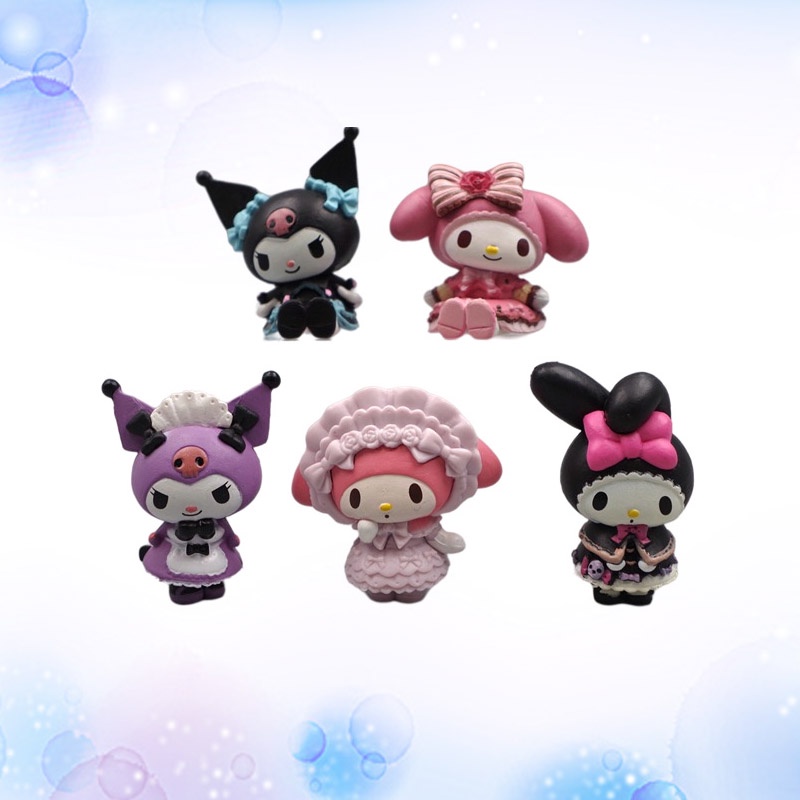 Set 5 Đồ trang trí Kuromi Dễ Thương Dùng Để Trang Trí Bánh Kem