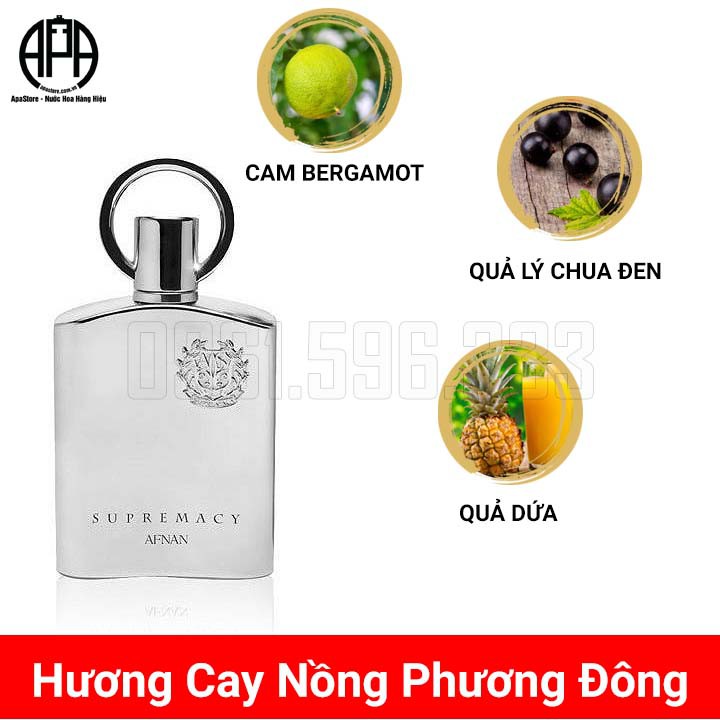 Nước Hoa Nam Afnan Supremacy Silver Fullsize 100ml, Ông Hoàng Nước Hoa Nam Mùa Hè