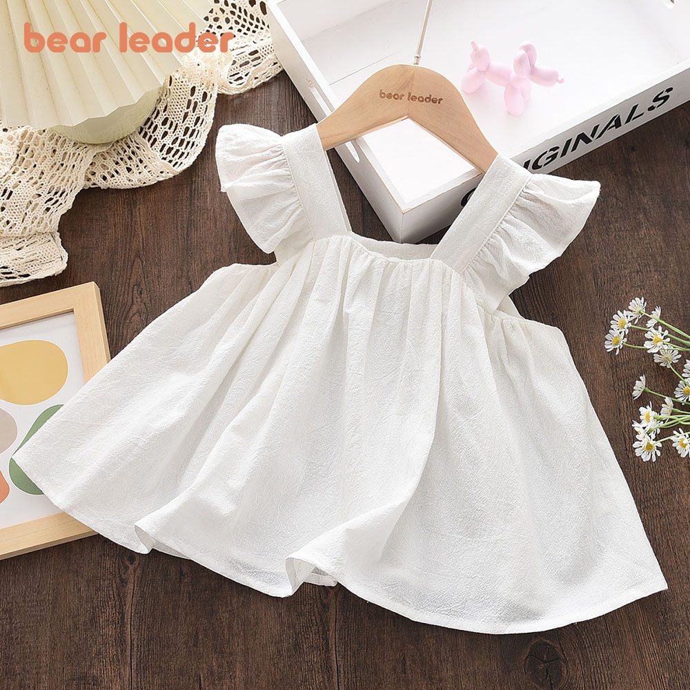 Đầm công chúa BEAR LEADER AZ2752 màu trơn tay bèo thời trang hè dễ thương cho bé gái