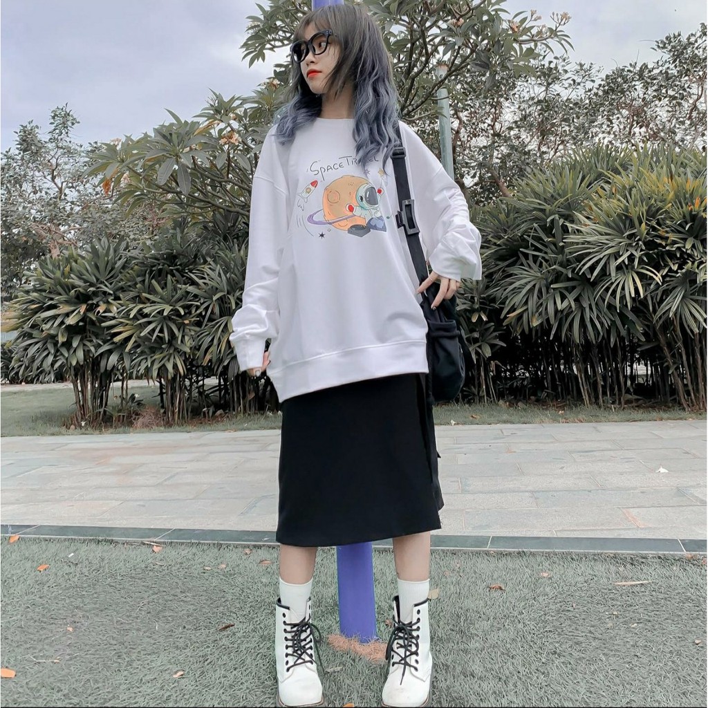 Áo Sweater Nỉ SPACE TRAVEL Form Rộng Ulzzang (Ảnh Thật)