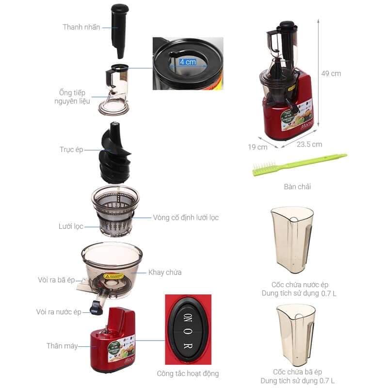 Máy ép chậm SUNHOUSE MAMA SHD5505 công suất 240W - Bảo Hành 24 tháng