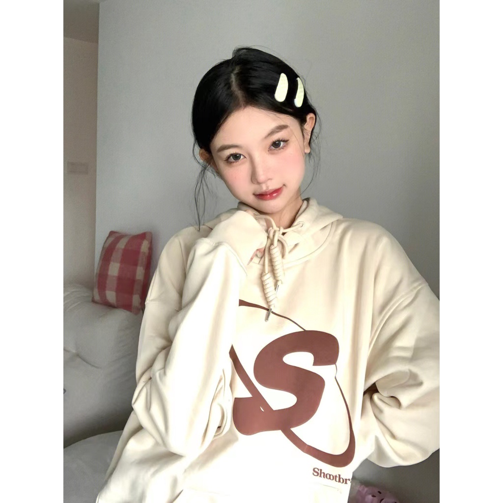 NRVP Áo Hoodie Tay Dài Oversize In Họa Tiết Phong Cách Hàn Quốc Kiểu Mới Cho Nam / Nữ