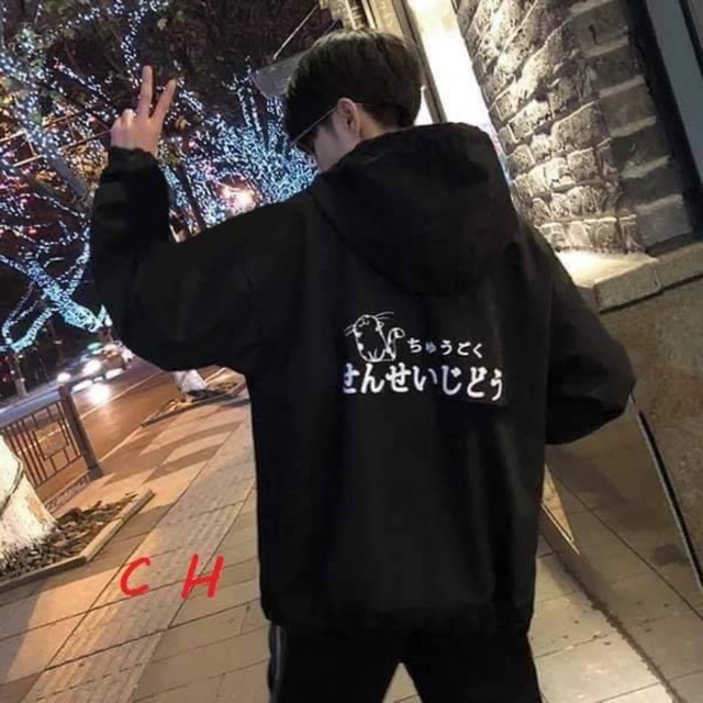 Áo gió mèo và chữ in lưng CH12 | BigBuy360 - bigbuy360.vn