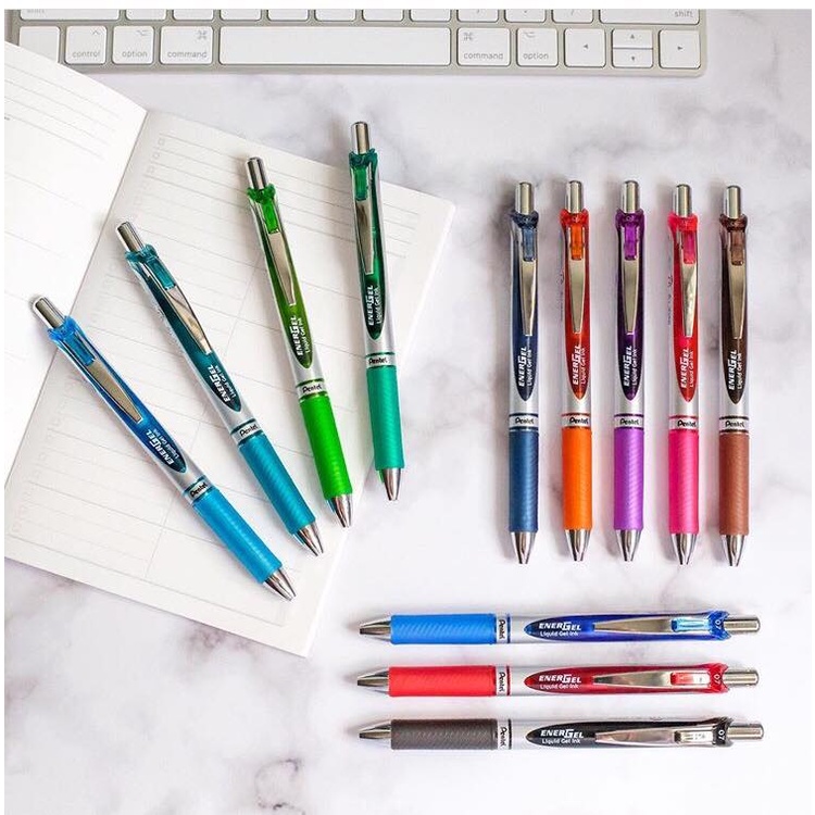 Bút Bi Pentel Energel BLN75 / BL77 /BL80 | Bút Ký Mực Gel Cao Cấp Siêu Nét Siêu Mượt | 12 Màu | Khô Nhanh Không Lem Nhòe