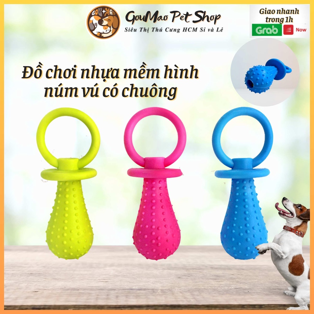 [Ảnh thật] ĐỒ CHƠI CAO SU MỀM : NẮM VÚ CÓ CHUÔNG - GOUMAO PET