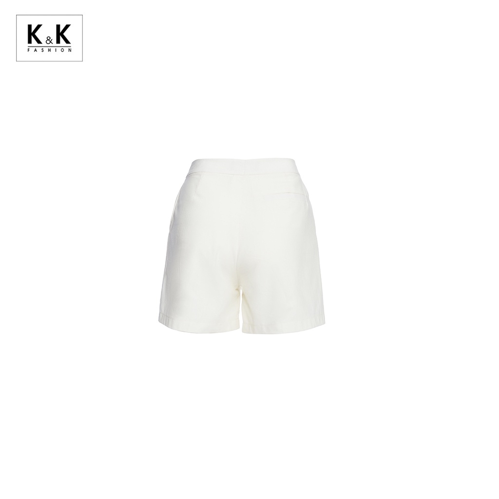 Quần Short Trắng Phối 2 Túi K&amp;K Fashion QCS02-12 Chất Liệu Linen