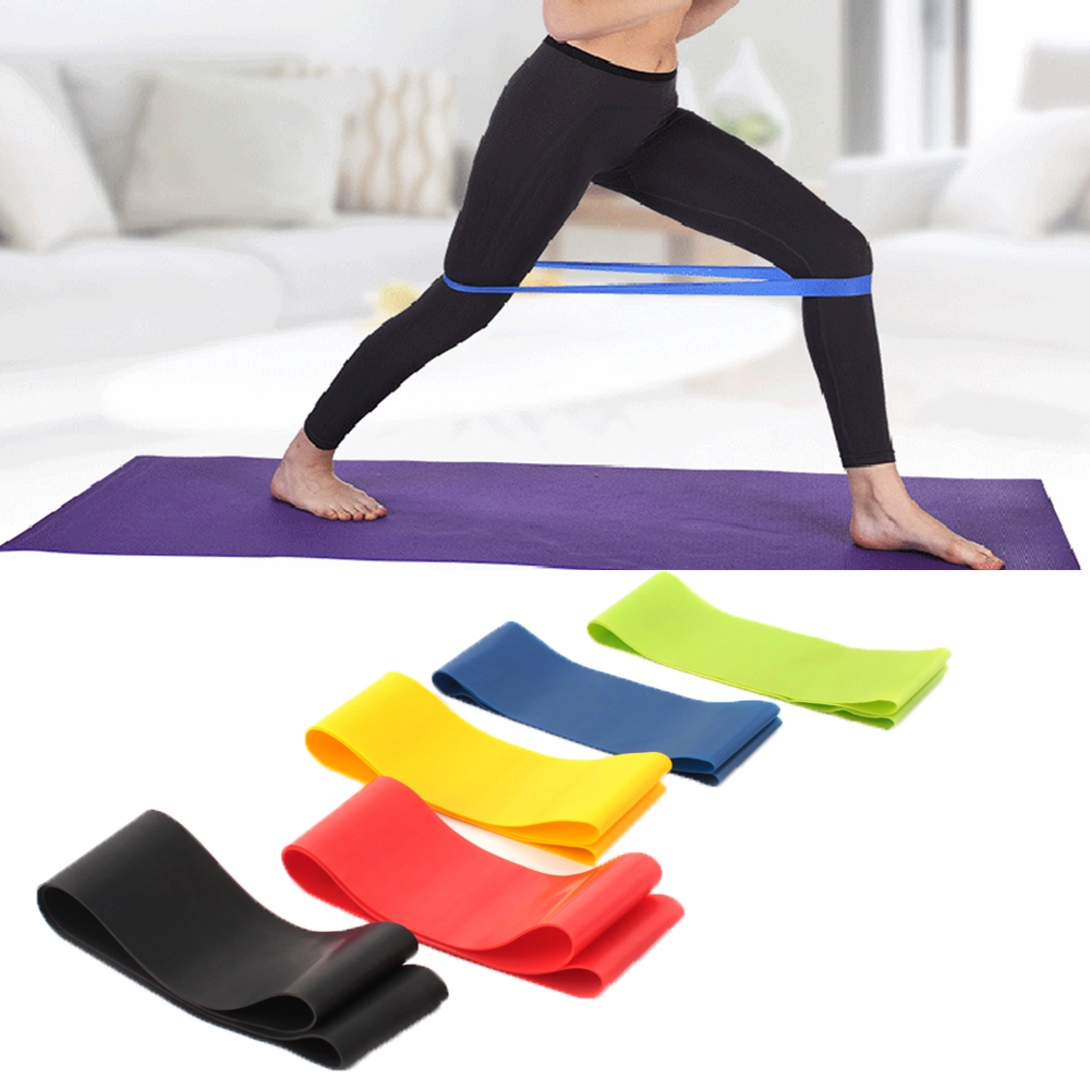 BEAUTY Elastic Yoga Belt Latex Exercise Workout Fitness Gym Equipment Resistance Bands High quality Training Athletic Accessories Hot Exercise Rope Strength Rubber loops  5Pcs/set