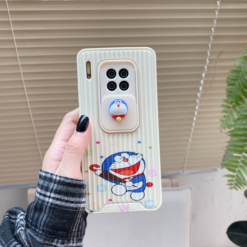 DORAEMON Ốp Điện Thoại Tpu Dẻo Có Nắp Trượt Bảo Vệ Camera 3d Đáng Yêu Cho Huawei P40Pro Nova8 Huawei Mate30 Mate40Pro