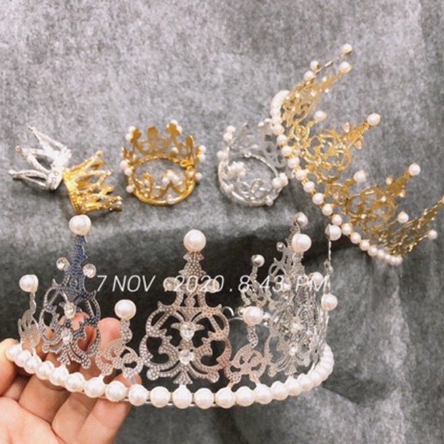 [NHIỀU MẪU] Vương miện trang trí hoa sáp, gấu hoa, bánh gato