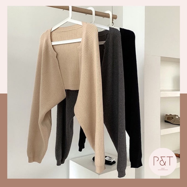 Áo Cardigan Nữ Cánh Dơi, Áo Khoác Croptop Sành Điệu