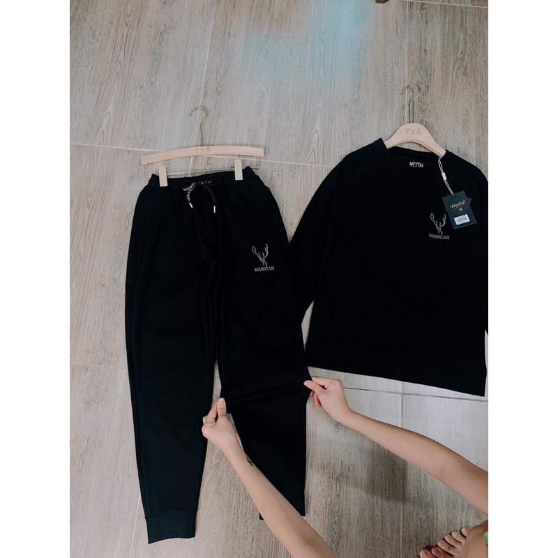 BỘ THỂ THAO NAM CHUI MÀU ĐEN THÊU HƯƠU MARICAN | BigBuy360 - bigbuy360.vn