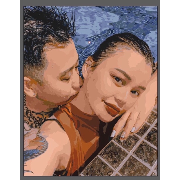 Feedback tranh số hoá theo yêu cầu có khung size 30x40 cm