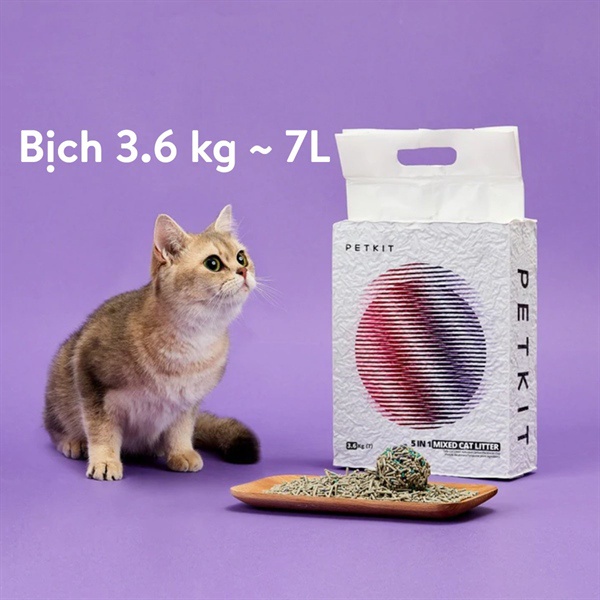 Cát vệ sinh mèo PETKIT 5 TRONG 1, 3.6kg / 7L