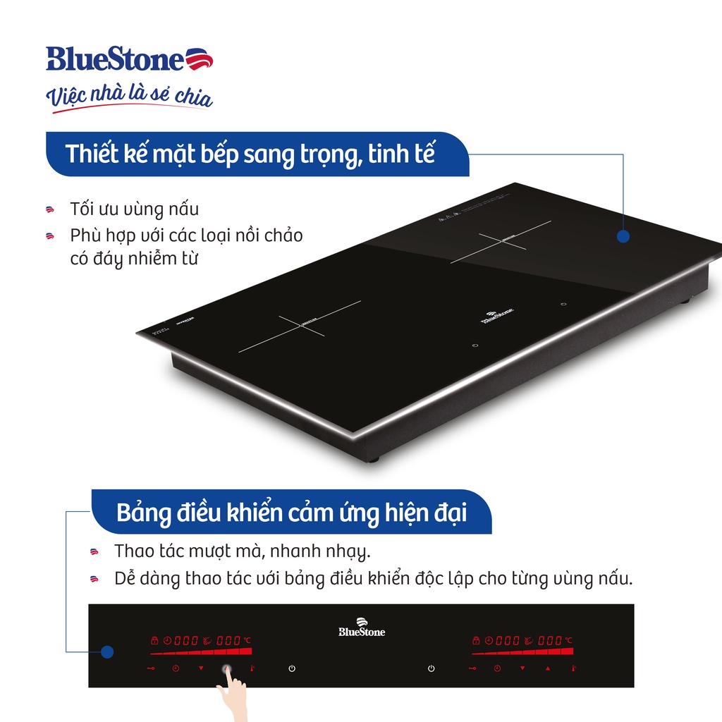 Bêp Từ Đôi Bluestone 5200W ICB-6948