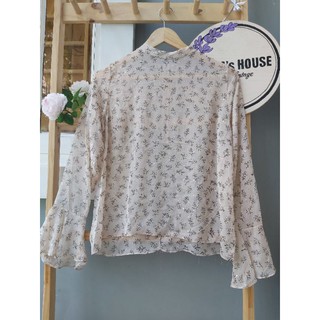 Áo voan hoa tay loe (secondhand)