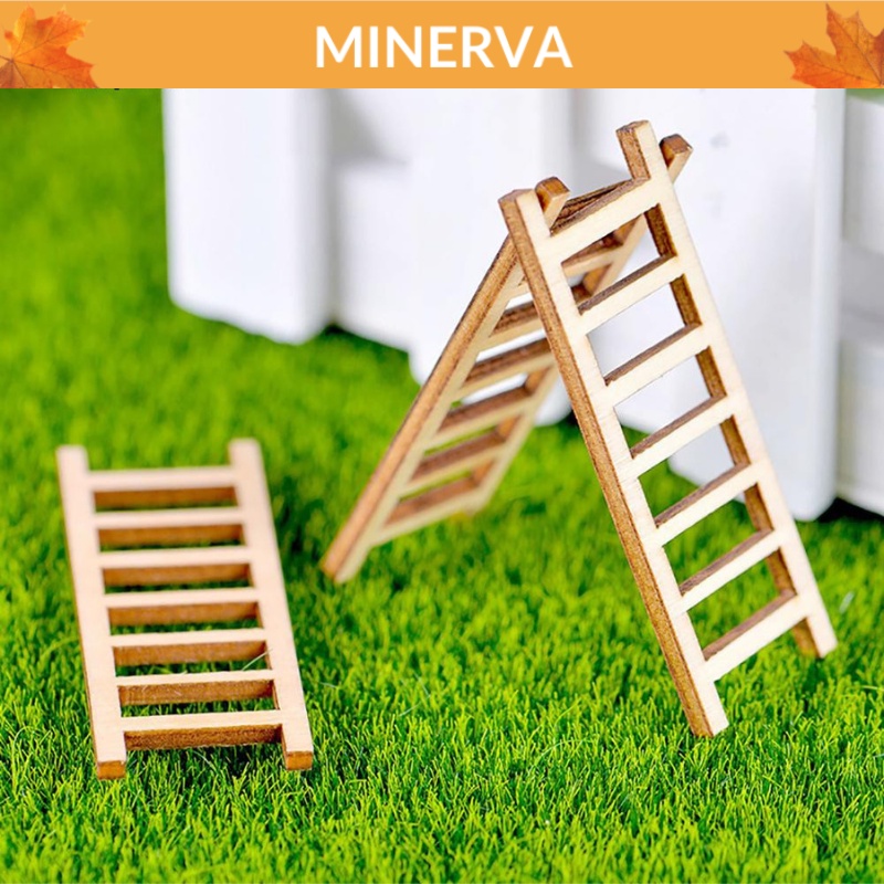 TIỂU CẢNH Mô hình thang gỗ mini trang trí tiểu cảnh, sân vườn, chậu cây kiểng