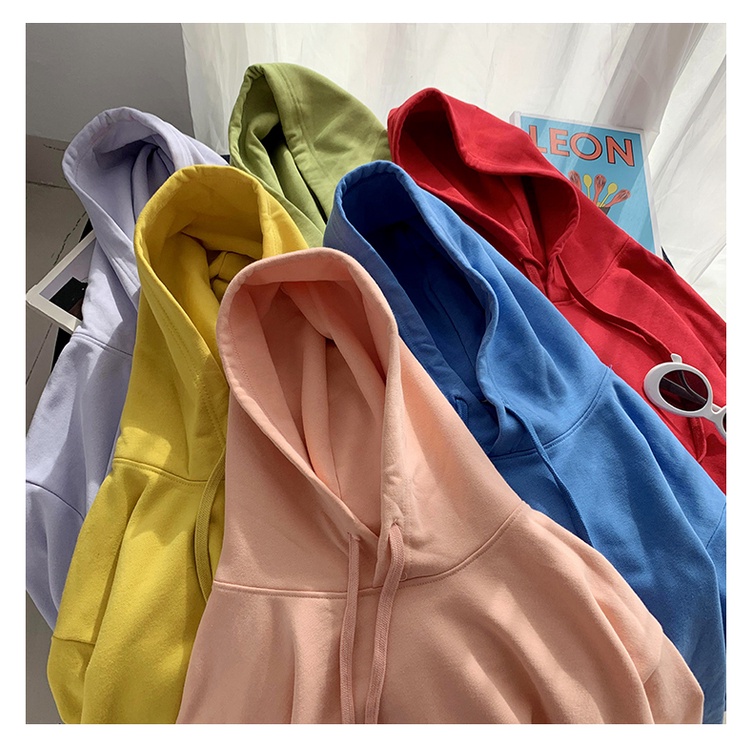 Áo hoodie đôi, hoddie cặp trơn basic Wado cho mùa thu đông dáng unisex form rộng nỉ bông