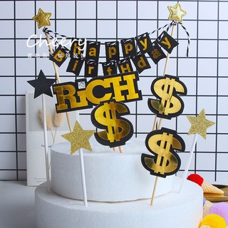 Phụ kiện trang trí bánh sinh nhật_Que cắm chữ Rich