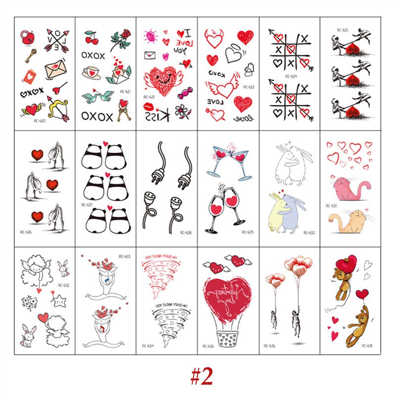 Set 18 Bảng Xăm Dán Mini Tattoo Họa Tiết Đa Dạng Dễ Thương - Hình Xăm Sang Chảnh Hàn Quốc