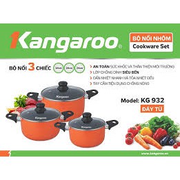 Bộ nồi nhôm đáy từ Kangaroo KG932