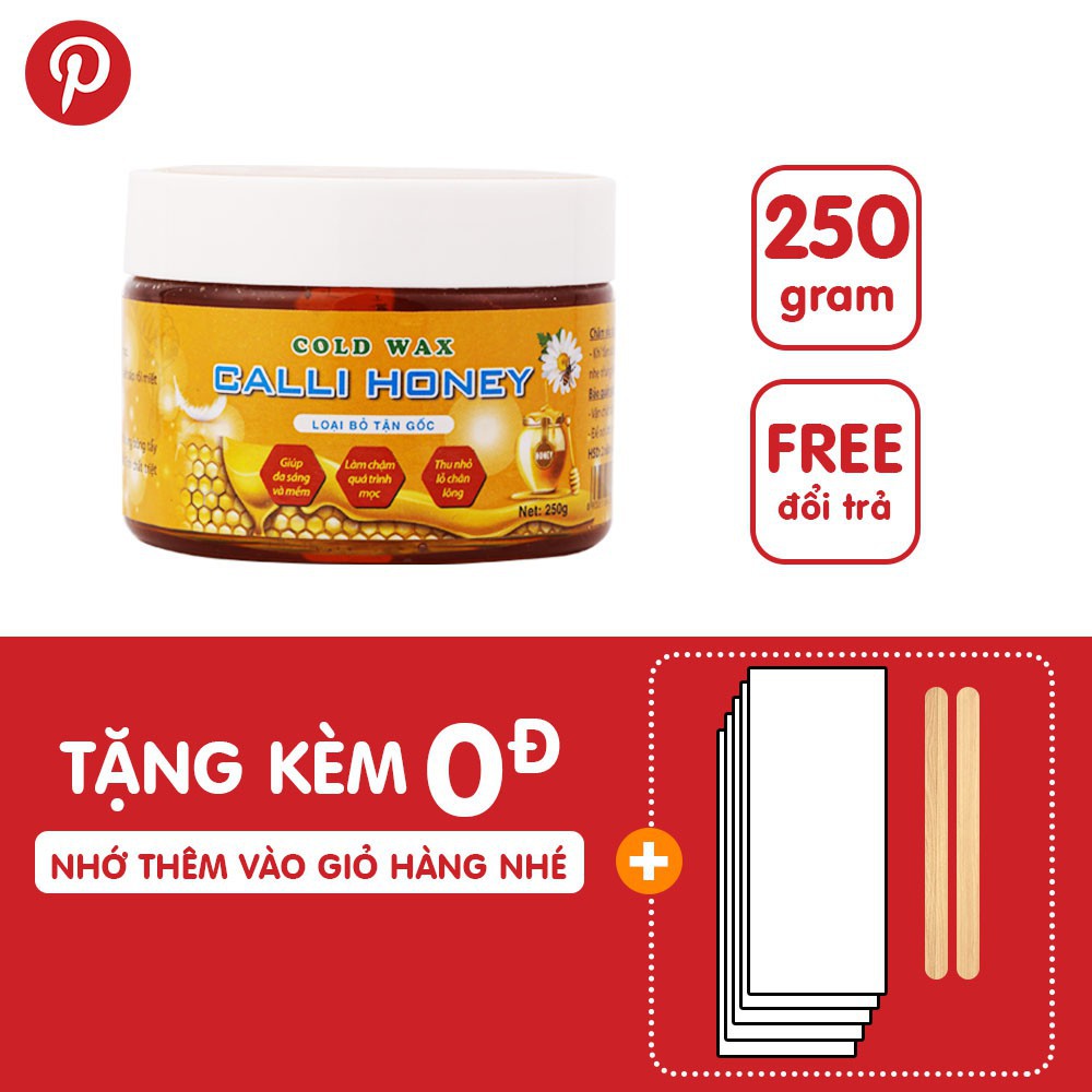 Sáp wax lông an lành tẩy triệt lông nách bikini vùng kín chân tay ria mép Calli Honey tặng bộ dụng cụ wax lông - WCH