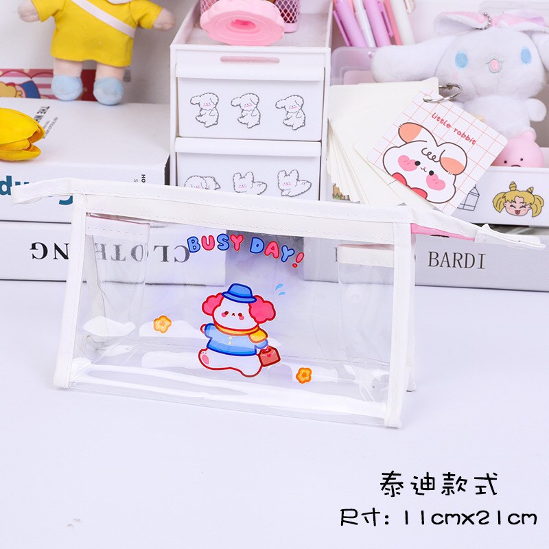 Hộp bút trong suốt cute hình tam giác ( khách lựa mẫu) HB998 - BaloGigo