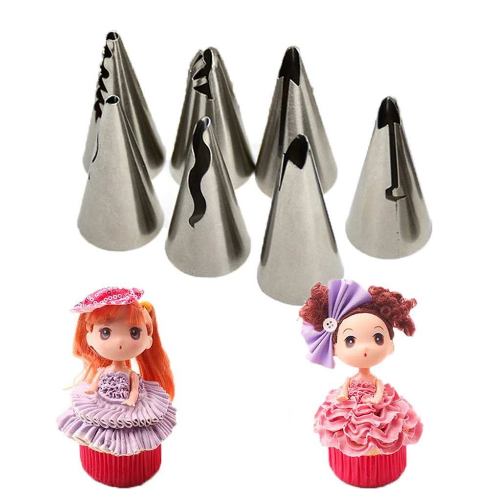 Bộ 7 Đuôi Bắt Bông Kem Trang Trí Bánh Bằng Thép Không Gỉ