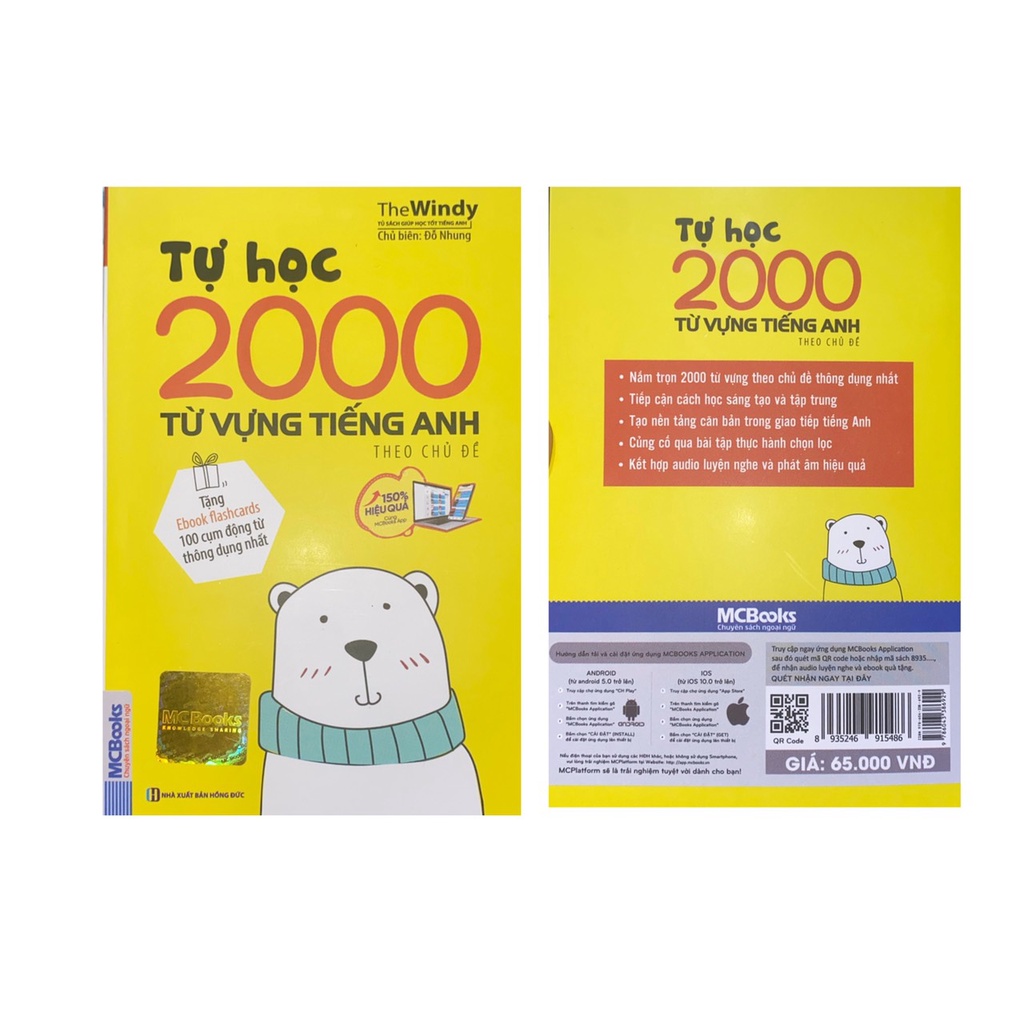 Sách - MCBooks : Tự Học 2000 Từ Vựng Tiếng Anh Theo Chủ Đề - Tặng bookmark và bút highlight