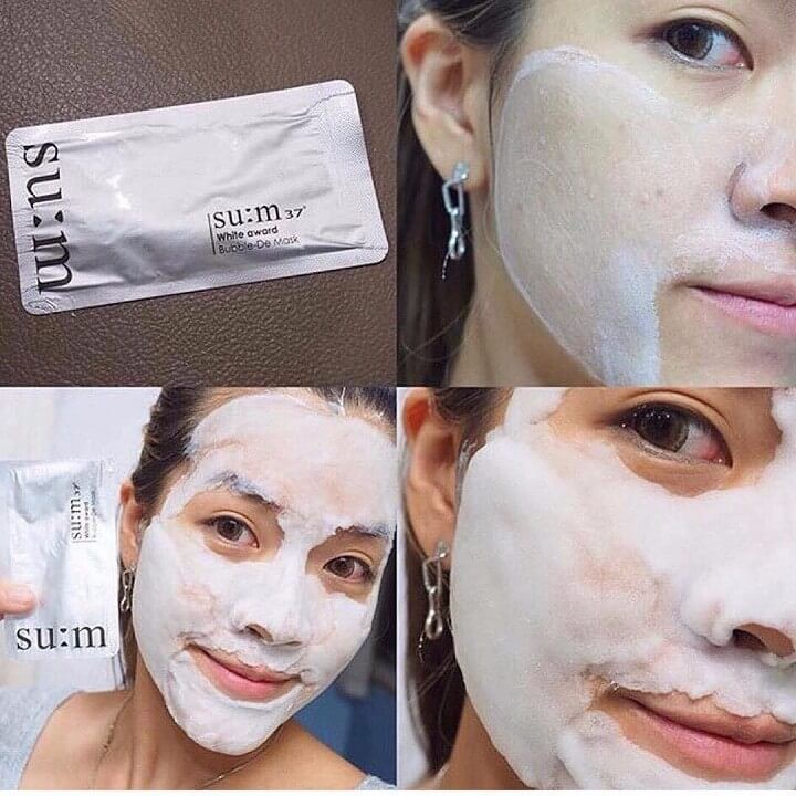 Gói Sample mặt nạ sủi bọt thải độc SU:M37˚ trắng da - Bright Award Bubble De Mask White | Thế Giới Skin Care